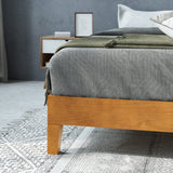 ZINUS Alexis Deluxe Solid Wood Platform Bed Frame in Rustic Pine - No Box Spring Required, Easy Assembly, Queen Zinus