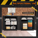 Greenvelly Metal Garage Cabinet, 42" H Locking Metal Storage Cabinet with 2 Doors and Adjustable Shelves, Black Steel File Cabinet for Home Office, Greenvelly