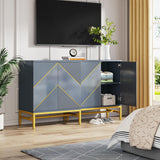 Tribesigns 59 in. Sideboard Storage Cabinet, Multi-Purpose Floor Cabinet with Doors and Adjustable Shelves, Modern Wood Buffet Cabinet for Living Tribesigns