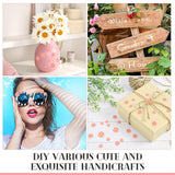 50 Pieces Flatback Resin Daisy Flowers Daisy Flower Epoxy Charms Mini Decorated Daisies Artificial with Storage Box for DIY Craft Cloth Pen Box Home Hicarer