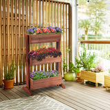 S AFSTAR Wooden Vertical Raised Garden Bed, 3 Tiers Tiltable Elevated Garden Planter w/3 Drainage Container Boxes & Tiltable Planter, Standing S AFSTAR