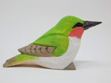Selsela Hummingbird - Wooden Figurine Ruby-Throated Gift Decoration Handmade Bird Art Carved Small Animal Garden Statue Selsela