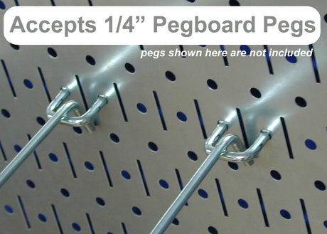 Wall Control Pegboard Rack Garage Storage Galvanized Steel Horizontal Peg Board Pack - Two 32-Inch x 16-Inch Shiny Metallic Metal Peg Board Tool Wall Control