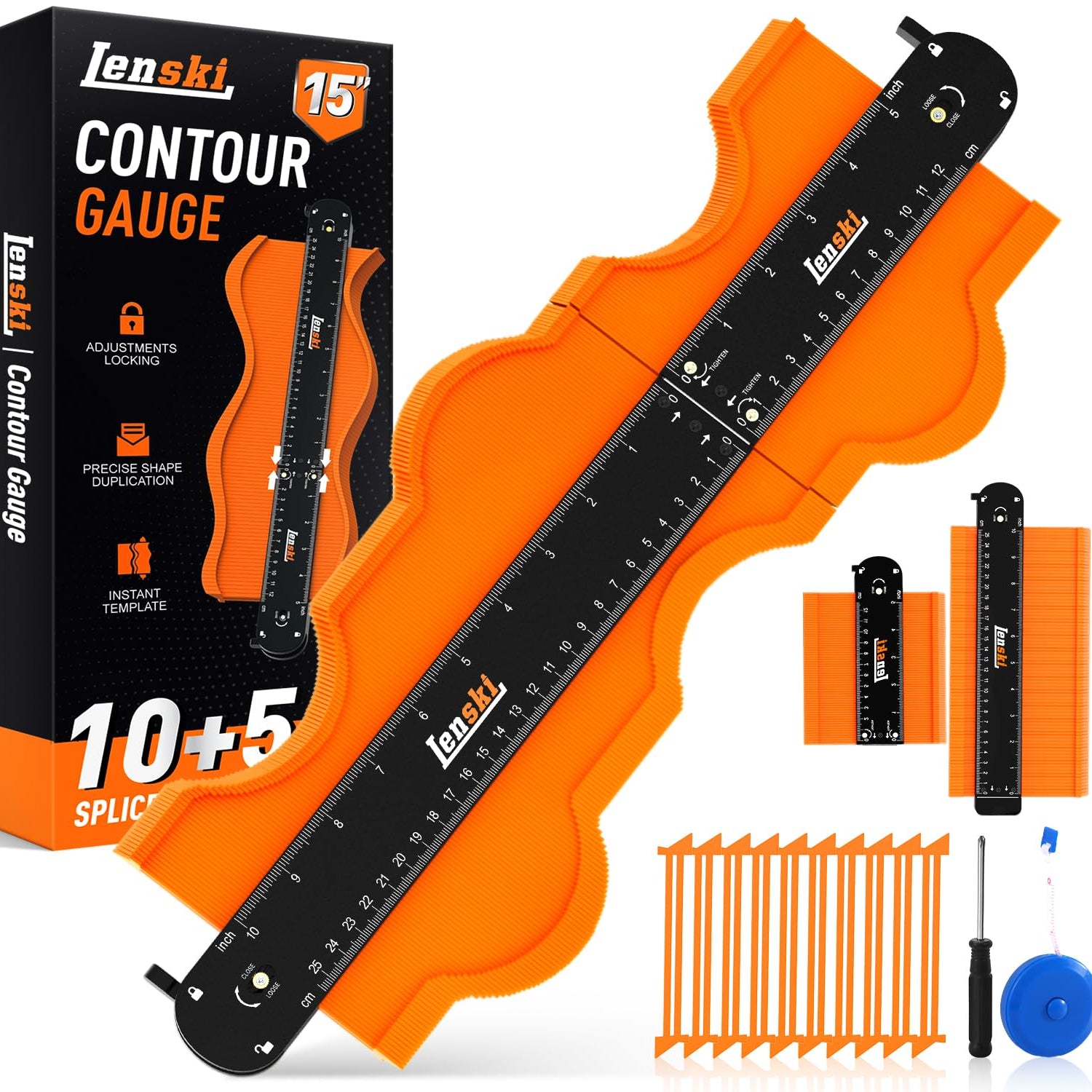 Lenski Stocking Stuffers Gifts for Men, Connectable Contour Gauge Mens Gifts for Christmas, Gifts for Dad Him Husband, Dad Gifts for Men Who Have Lenski