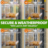 WENMIXER Window Bird Feeder with Non-Marking Self-Adhesive Hooks, Clear Window Bird Feeder for Outside, Transparent Bird House, Outdoor Bird Feeders, WENMIXER