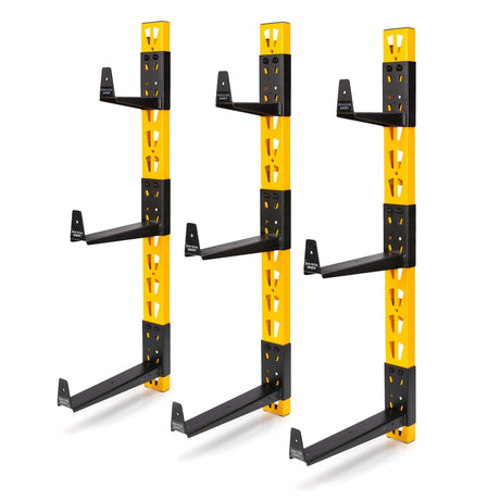 DEWALT 3-Piece Wall Mount Cantilever Wood and Lumber Storage Rack for Workshop Shelving, Multi-Depth Storage, Supports a Total of 273 lbs. DEWALT