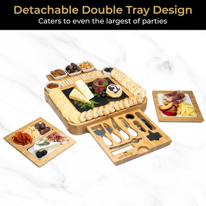 SMIRLY Charcuterie Boards Gift Set: Charcuterie Board Set, Bamboo Cheese Board Set - Unique Mothers Day Gifts for Mom - House Warming Gifts New Home,