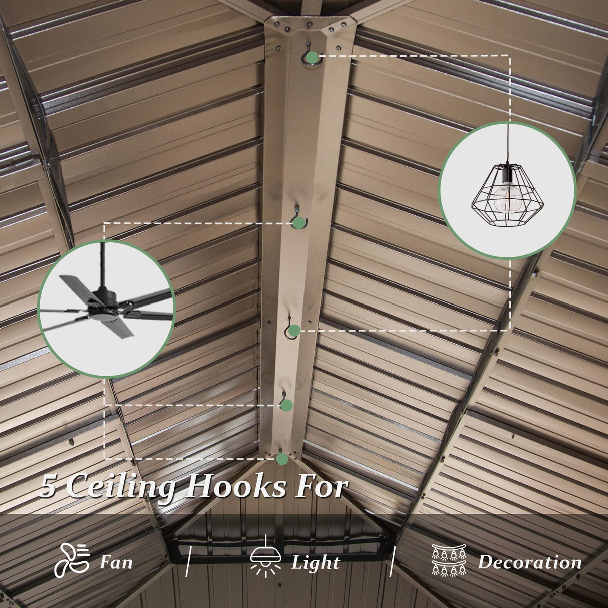 Domi 12x20 ft Wood Gazebo, Cedar Wood Frame Hardtop Gazebo with Galvanized Steel Double Roof, Outdoor Gazebo with Netting and Curtains, Patio Gazebo domi outdoor living