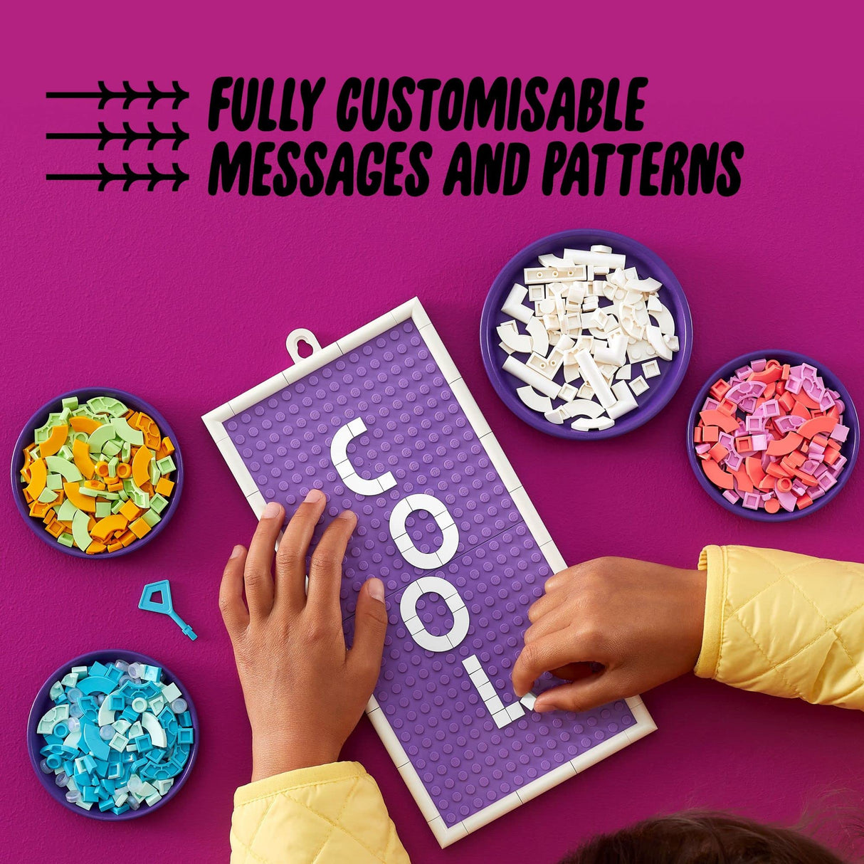 LEGO DOTS Message Board 41951 DIY Arts & Crafts Kit, Customizable Letter Board with Colorful Tiles for Kids Ages 6-10 LEGO