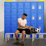 INTERGREAT Storage Locker for Employee,Office,Metal Gym Locker with 3 Door,Steel Blue Locker Cabinet Organization for School, Free Standing INTERGREAT