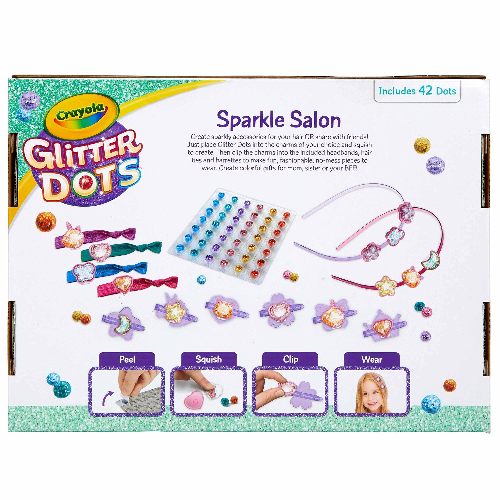 Crayola Glitter Dots Salon Hair Clips, DIY Kids Craft with Hair Accessories, Gift - WoodArtSupply