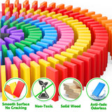 Large Dominoes for Kids, Wooden Dominos Set Include 200 PCS Colorful Domino Blocks, 11 Add-on Tricks and 1 Storage Bag, Bulk Building Dominoes, Tile PEBIRA
