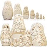 AEVVV Unfinished Wood Crafts to Paint Your Own Matryoshka Doll, 7 pcs - Unpainted Russian Nesting Dolls DIY Projects, Arts and Crafts - Russian Dolls AEVVV