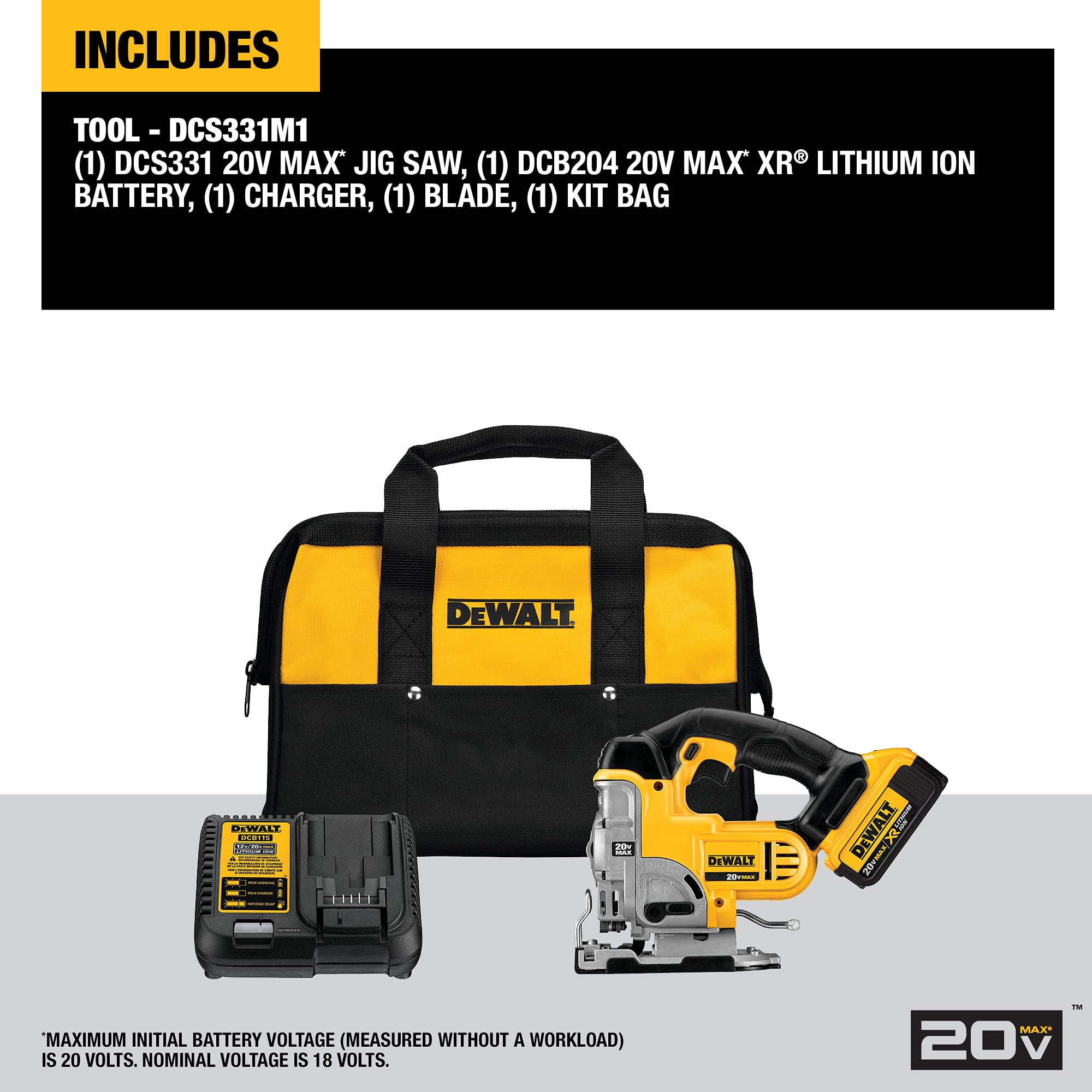 DEWALT 20V MAX Jig Saw Cordless DCS331M1 WoodArtSupply