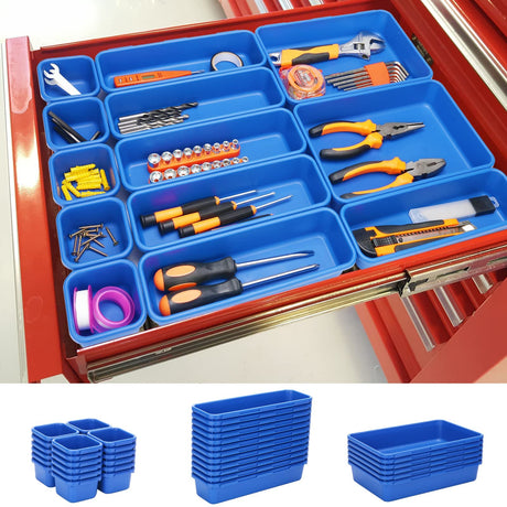 42 Pack Tool Box Organizer Tool Tray Dividers, Rolling Tool Chest Cart Cabinet Workbench Desk Drawer Organization and Storage for Hardware, Parts, KeFanta