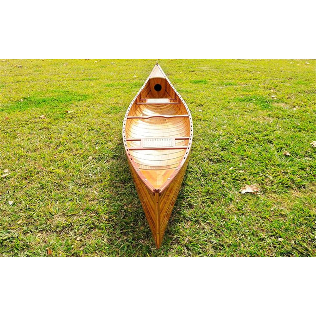 Wooden Canoe with Ribs Curved Bow, 12-Feet Wooden Boat USA