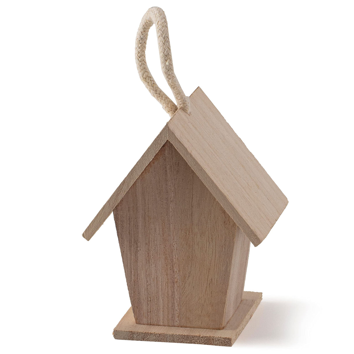 4.3" Traditional Birdhouse by Make Market - Unfinished Hanging Birdhouse Made of 100% Wood, Outdoor Nesting Boxes - Bulk 12 Pack Make Market
