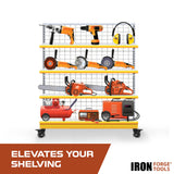 Iron Forge Tools Side Mount Casters Set of 4 Heavy Duty- Swivel Caster Wheels for Furniture Legs, Table, Workbench, Cart, Bed, Black Powder Coated Iron Forge Tools