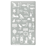 Aleks Melnyk No.456 Metal Stencil, Egyptian Hieroglyphs, Ancient Egyptian Glyphs Alphabet, Letter Tracers, Template for Wood Burning, Magic Runes, Aleks Melnyk