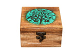 Antique Handmade Wooden Urn Tree of Life Engraving Handcarved Jewellery Box for Women-Men Jewel | Home Decor Accents | Decorative Boxes | Storage & Hind Handicrafts