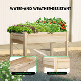 VIVOSUN Elevated Wooden Raised Garden Bed, 48 x 24 x 30 Inches, Outdoor Wood Planter Box w Bed Liner and Gloves for Garden, Patio, Balcony, Backyard VIVOSUN