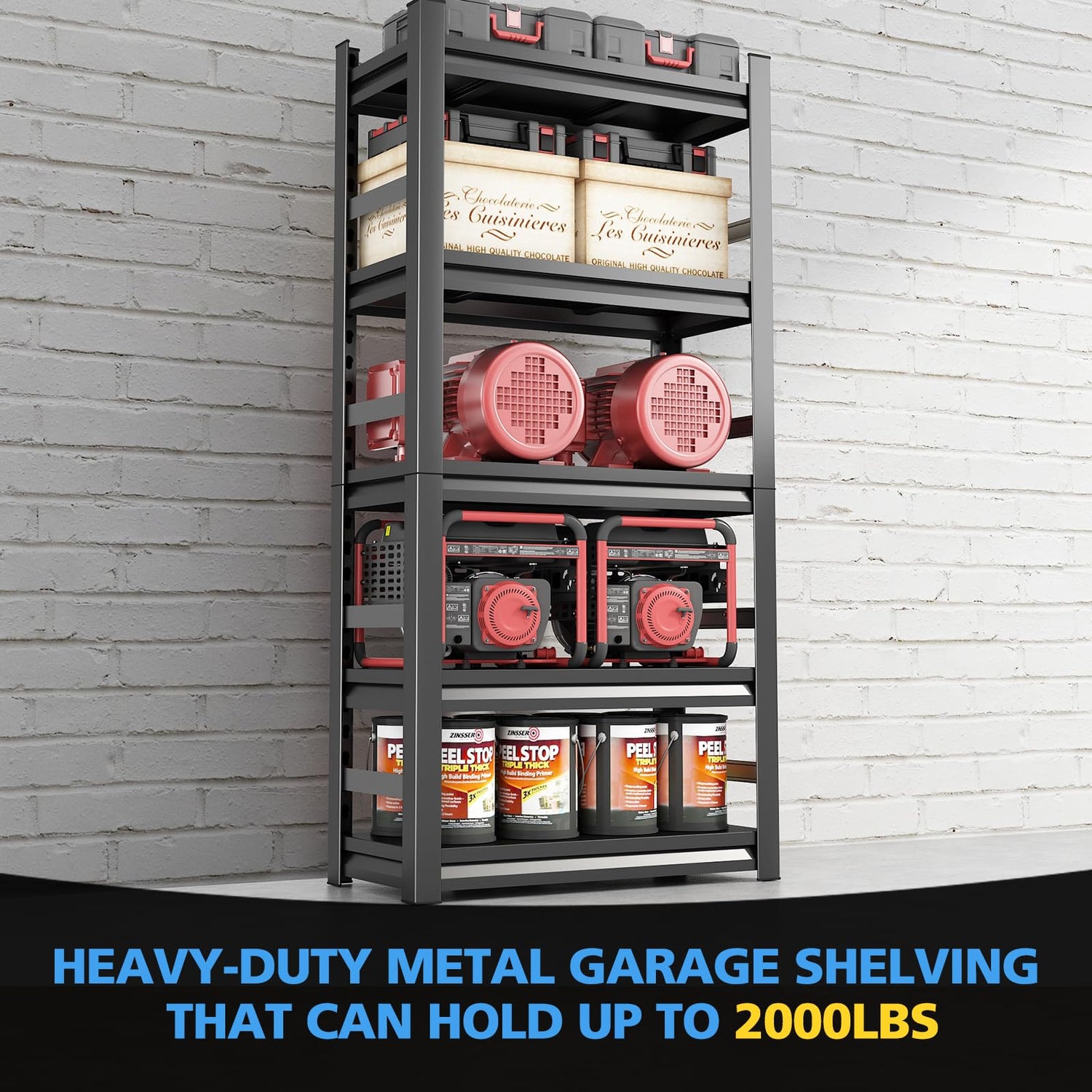 72" H Garage Shelving,Sturdy Garage Shelves Steel Heavy Duty Shelf,Large Metal Shelves,Adjustable Garage Storage Shelves Rack Unit for Warehouse Bezuny