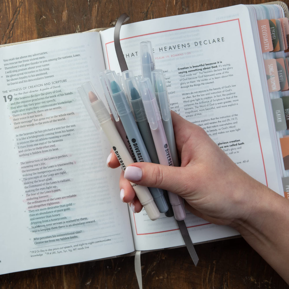 DIVERSEBEE No Bleed Highlighters and Pens, 8 Pack Assorted Gel Highlighters Set, Cute Markers, Journaling School Supplies, Accessories (Dusty) DIVERSEBEE