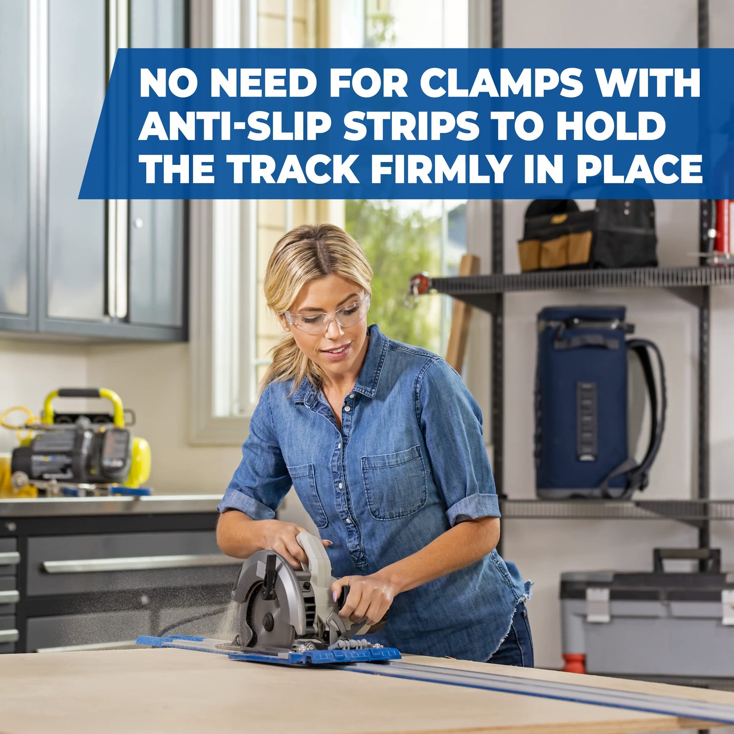 Kreg KMA3700 Accu-Cut XL - Universal Track Saw Guide System - Make Straight, Cross, Rip & Angled Cuts Easily KREG