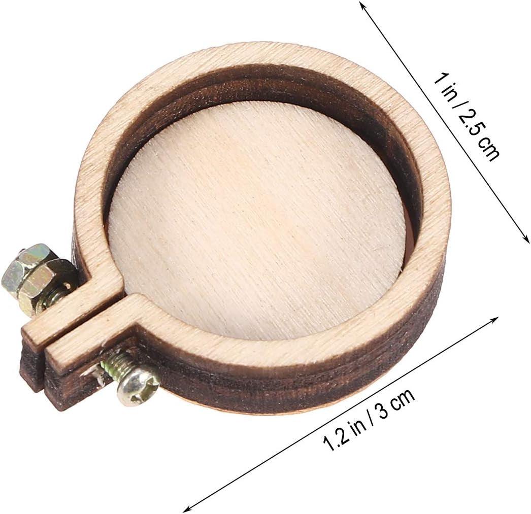 Embroidery Hoop Mini round Cross Stitch Hoop Ring Imitated Wood Display Frame for Art Craft Handy Sewing and Hanging 10 Pcs WoodArtSupply
