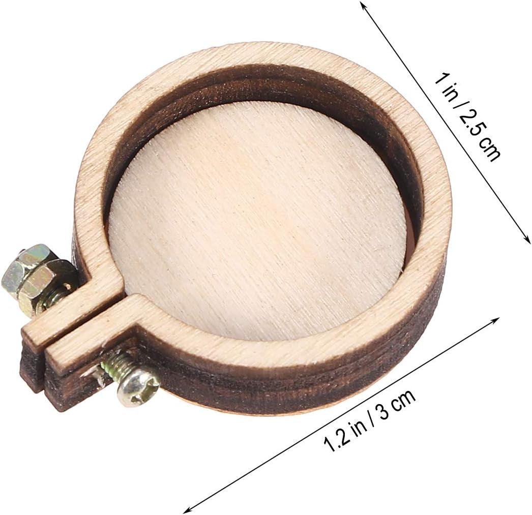 Embroidery Hoop Mini round Cross Stitch Hoop Ring Imitated Wood Display Frame for Art Craft Handy Sewing and Hanging 10 Pcs - WoodArtSupply