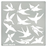 Aleks Melnyk No.468 Metal Stencil, Many Swallows Fly in The Sky, Birds, Animals, Small Stencil, 1 PC, Template for Wood Burning, Engraving, Crafting, Aleks Melnyk
