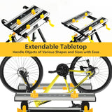 IRONMAX Portable Work Bench, 7-Level Height Adjustable & Reclining Work Table w/ 8 Sliding Clamps, Folding Workbench and Vise for Cutting, Saw, Paint IRONMAX