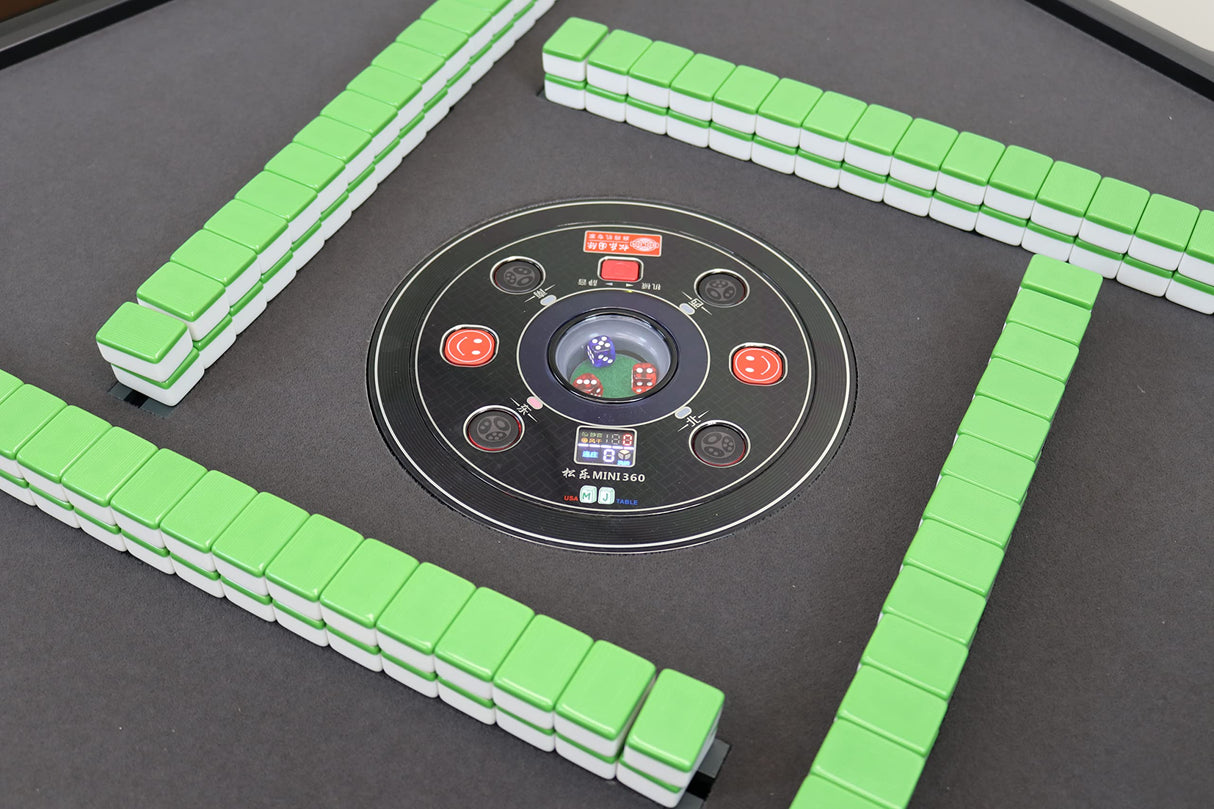 Ultra-Thin Automatic Mahjong Table Roller Coaster Style, 36mm American Style Tiles Built-in Hard Table Cover Set of 4 19'' Wooden Pushers & Racks usamjtable