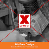 WALNUT CANYON 2 Gallon Air Compressor, 1.8 SCFM@90 PSI Air Compressor Portable, 1.1 HP Oil-Free Small Air Compressor Max 150 PSI, 70 dB Quiet Air WALNUT CANYON