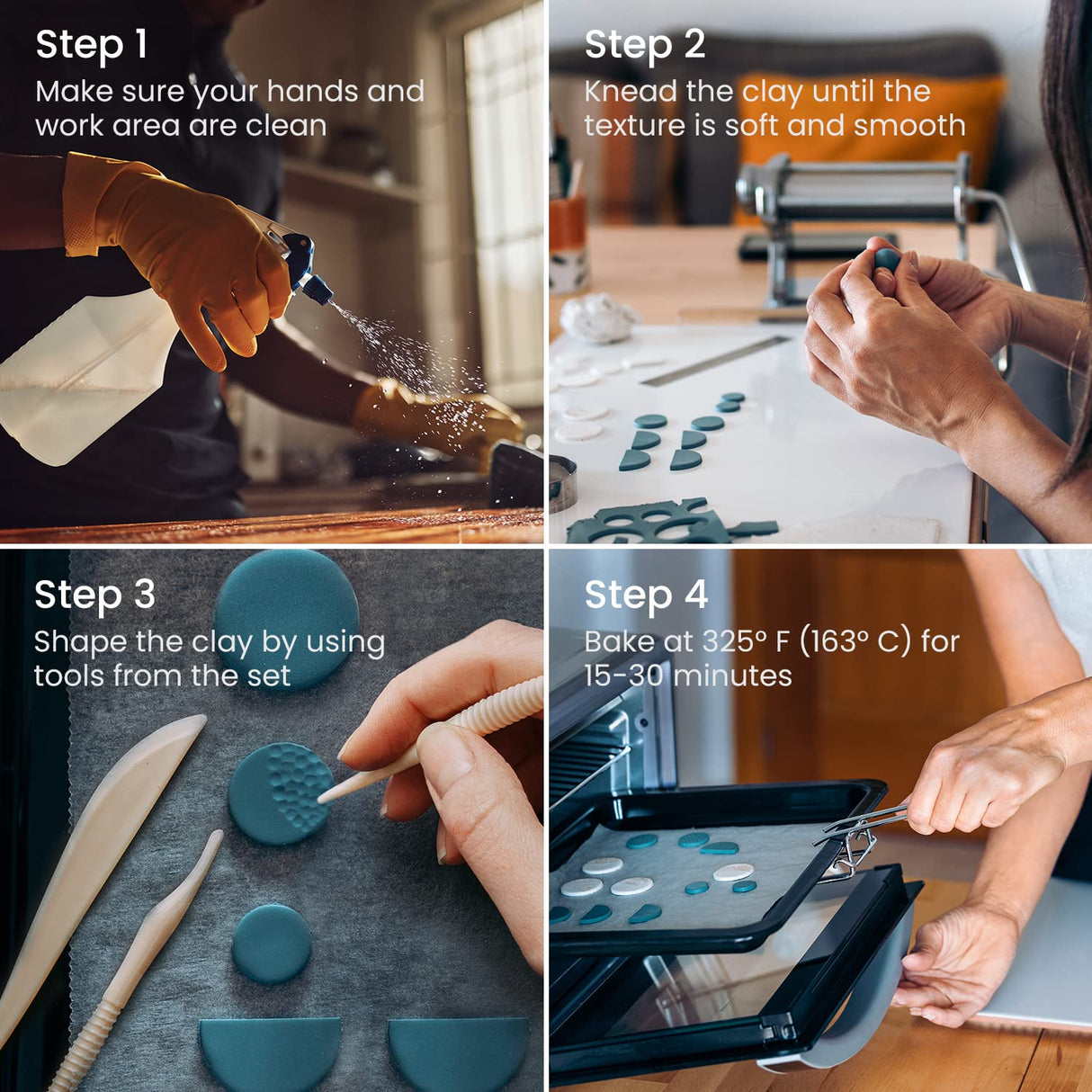 Arteza Polymer Clay Kit, Modeling Clay Oven Bake for Adults and Teens with 5 Sculpting Tools, 42 Colors, Made for Clay Earrings, Jewelry Making and ARTEZA