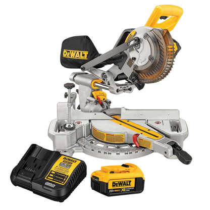 DEWALT 20V MAX* 7-1/4-Inch Miter Saw, Cordless (DCS361M1) - WoodArtSupply