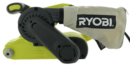 Ryobi BE319 6 Amp Portable 320 Feet / Minute Corded Belt Sander (3” x 18”) w/ Onboard Removable Dust Bag (Medium Grit Sanding Belt Included) - WoodArtSupply