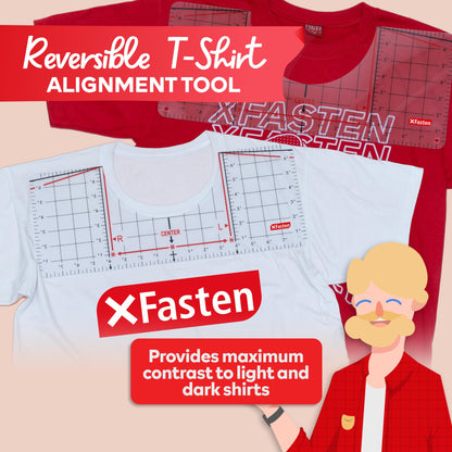 XFasten Tshirt Ruler Guide for Vinyl Alignment 17 Inch T Shirt Ruler Guide Centering Ruler, Shirt Ruler for Heat Press and Cricut, Shirt Measurement - WoodArtSupply