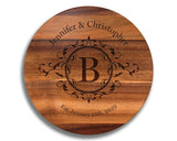 Personalized Lazy Susan Turntable - Large 18” Acacia Wood - Engraved Dark Wood - Custom Christmas Gift - Personalized Christmas Gifts 2020 Sinclair