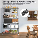 YNN Heavy Duty Storage Shelving Unit, 6 Tier Storage Shelves with Wheels Adjustable Storage Metal Shelf Wire Shelving Unit Organizer Storage Rack for YNN