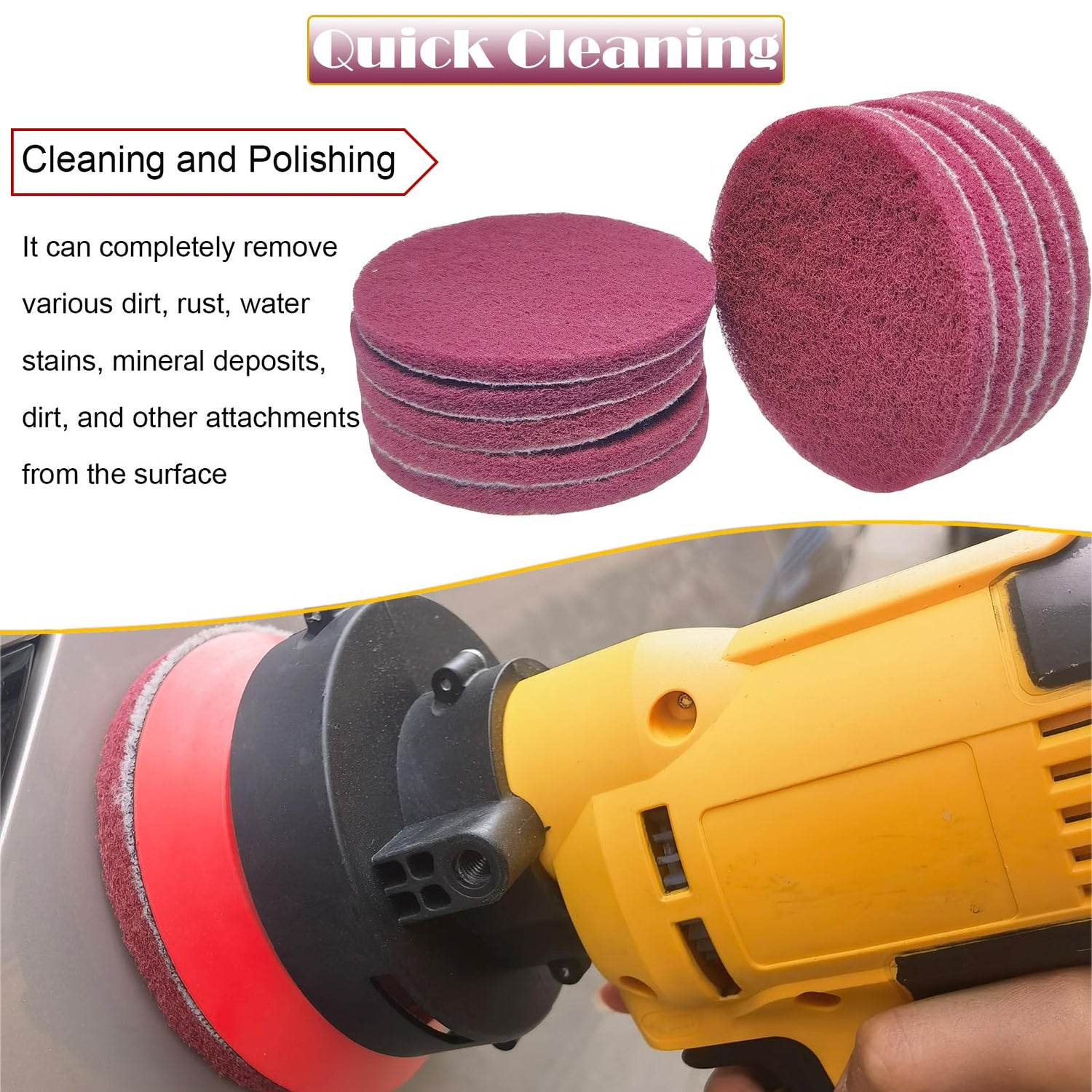 Tonmp 10 PCS 5 Inch 400 Grits Multipurpose Scrubber Scouring Pads Flocking Scuff Pads -Scuff Pads Conditioning Discs Polishing Pad for Furniture Tonmp