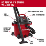 CRAFTSMAN CMXEVBE17595 16 Gallon 6.5 Peak HP Wet/Dry Vac, Heavy-Duty Shop Vacuum with Attachments Craftsman