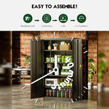 Greenvelly Metal Garage Storage Cabinet, 72” Lockable Storage Cabinet with Adjustable Shelves, Steel Tool Cabinets, Black Metal File Cabinet for Home Greenvelly