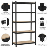 Topeakmart 5-Tier Utility Shelves, Metal Storage Shelves Garage Shelving Unit Adjustable Garage Storage Shelves Storage Racks Heavy Duty Shed Topeakmart