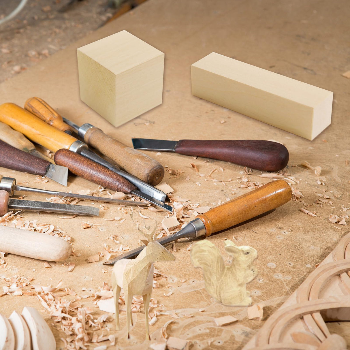 18 pcs Basswood Carving Blocks Whittling Wood Carving Blocks Basswood for Carving Wood for Whittling Kit Wood Blocks for Wood Carving Set Wood GEKIXUTP