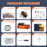 VIYUKI Professional Rock Tumbler Kit - Double Drum 6LB Lapidary Polisher for Adults (Double Barrel), Includes Rough Gemstones, 8 Polishing Grits, VIYUKI