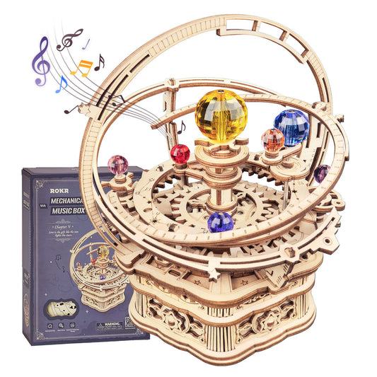 ROKR 3D Puzzles for Adults-Starry Night Music Box Kit-Wooden Puzzles Science Gifts for Adults-Gifts for Teenage Boys Girls