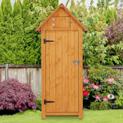 FairOnly Outdoor Shed Storage Cabinet, Garden Wooden Sheds, Outside Storage Cabinet Weather Proof with Floor, Fir Wood Tool Organizer with Door and - WoodArtSupply