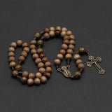 Intercession™ Our Father Sacred Handmade Solid Wood Rosary (Our Lady - Walnut) Intercession