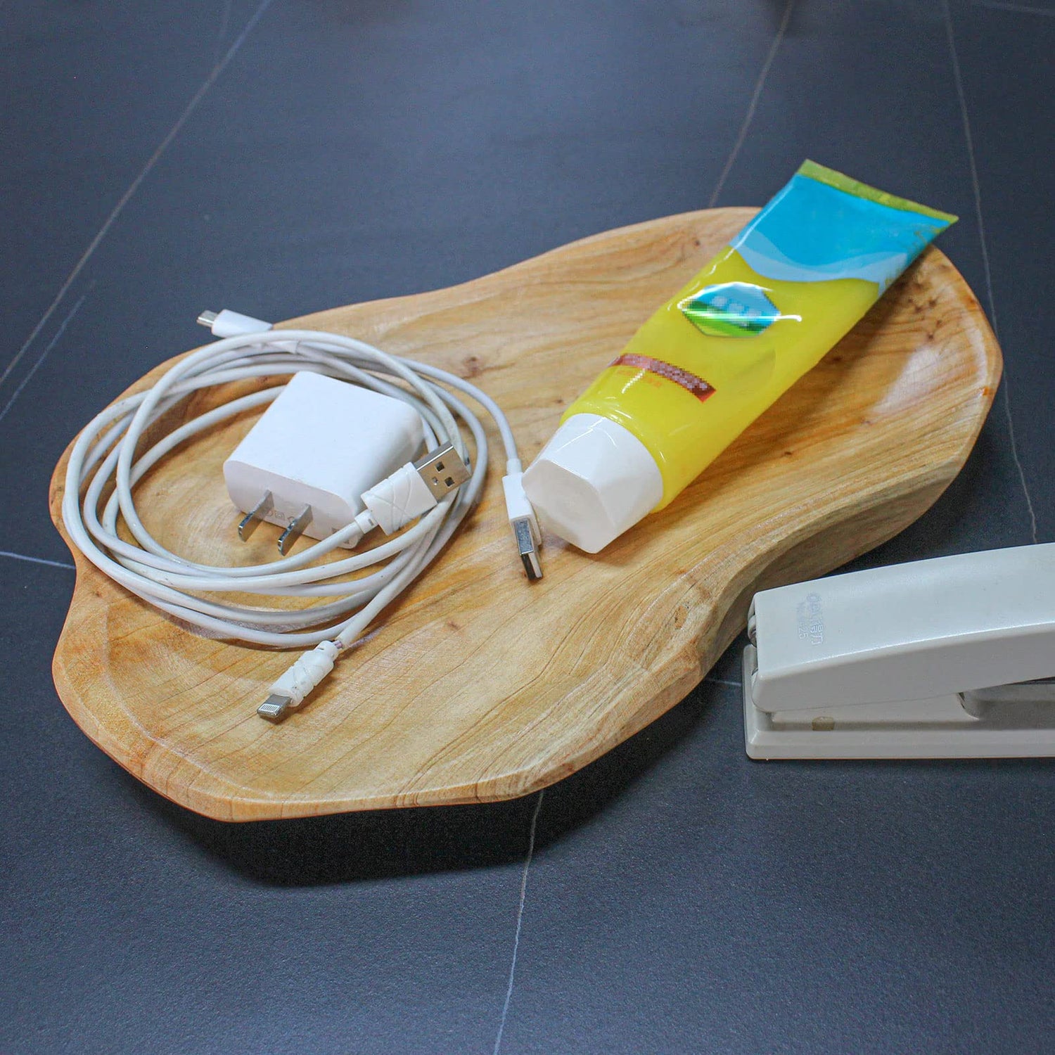 BTEOBFY Natural Wood Fruit Bowl 11-13 inch, Unique Handmade Wood Serving Platter, Wood Fruit Snack Dish for Sandwich Bread Serving, Appetizer BTEOBFY